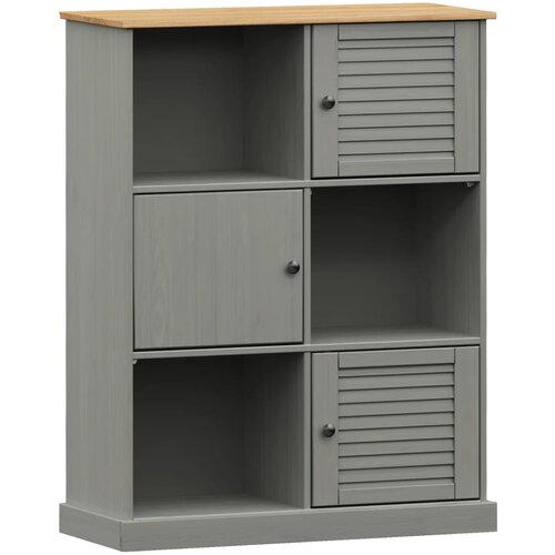 Maison Chic Knjižna omara - Knjižni regal VIGO siva 90x35x114,5 cm trdna borovina, (21724586) Slike