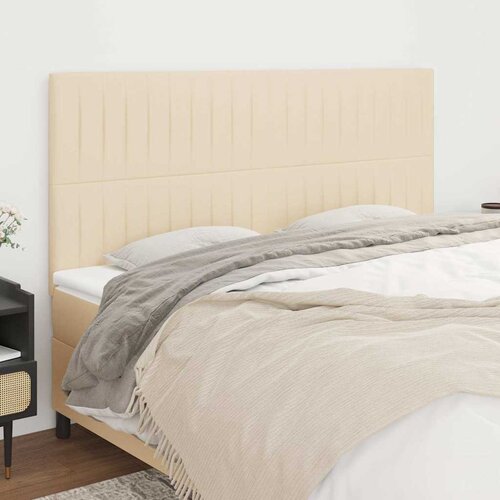  Uzglavlje krem boje 180x5x118/128 cm tkanina Slike