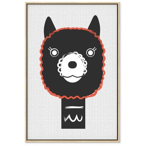  Slika - Decorative Alpaca (1 Part) Vertical 40x60 U prirodnom drvenom okviru Slike