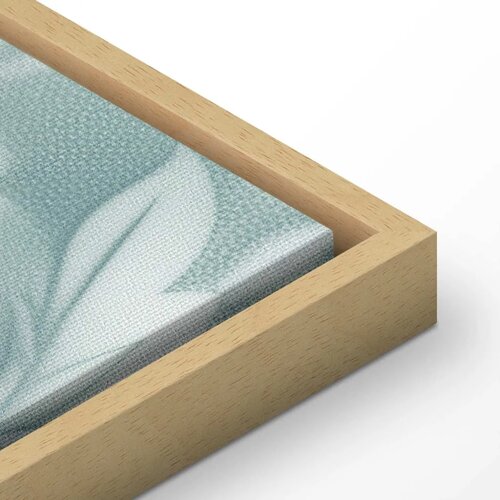  Slika - Ornaments in Worn Muted Turquoises: Delicate Plant Pattern 120x80 U prirodnom drvenom okviru Slike
