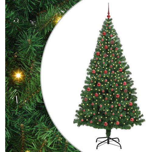  Umjetno božićno drvce Zelena 210 cm PVC i Čelik i Plastika 110 x 110 x 210 cm Slike