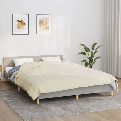 VidaXL Obtežena odeja svetlo krem 200x220 cm 9 kg blago Slike