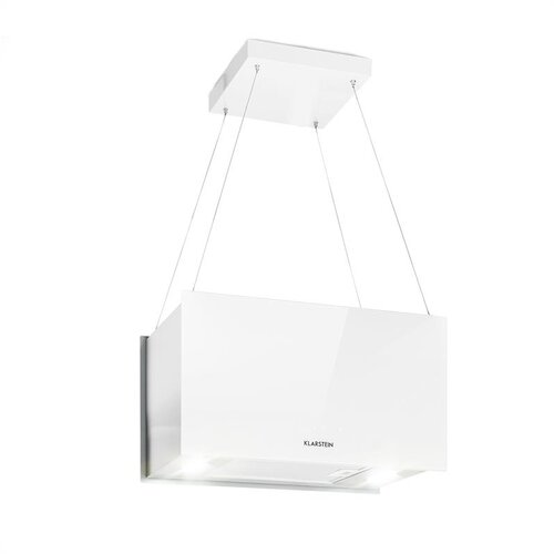 Klarstein Kronleuchter L, stropna otočna kuhinjska napa, 60 cm, snaga recirkulacije 590 m³/h, LED, zaslon osvjetljiv na dodir, bijela Cijene