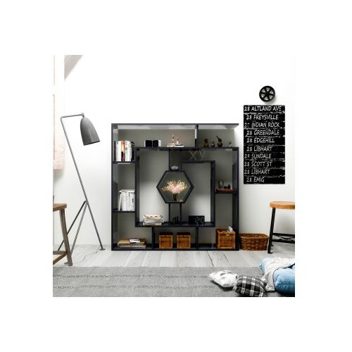 Hanah home Polica 134x134x22cm Crna Cijene