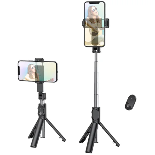  Stativ tripod selfie za mobitel do 6,7" + daljinski bluetooth BOROFONE BY7 Magic Mirror live broadcast black