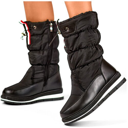 Primohurt Black high snow boots, women&amp;#039;s insulated winter boots with a drawstring Slike