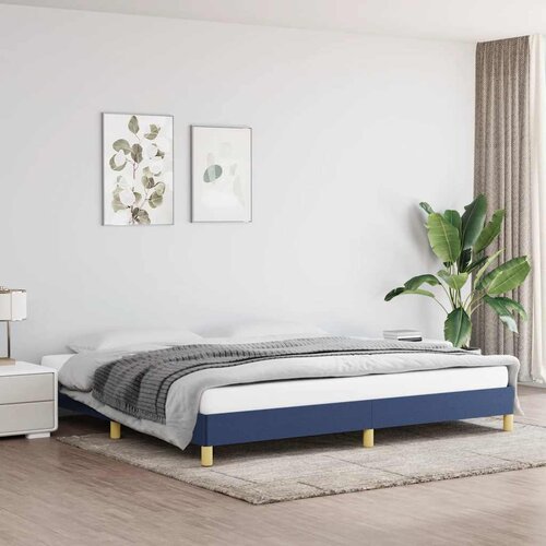  Okvir za krevet bez madraca plavi 200x200 cm od tkanine Slike