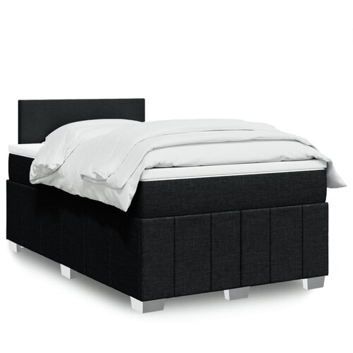 vidaXL Box spring postelja z vzmetnico črn 120x200 cm blago Cene