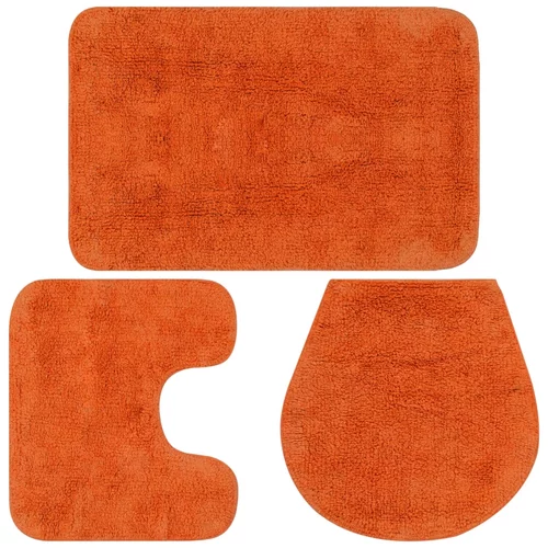  3-dijelni set kupaonskih otirača od tkanine narančasti