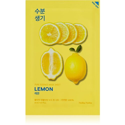 Holika Holika Pure Essence Lemon Sheet maska za omek&amp;scaron;avanje s osvježavajućim učinkom s vitaminom C 20 ml Slike