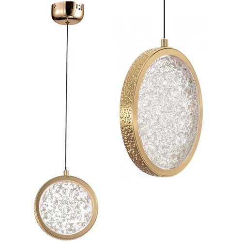 Toolight Viseća Kristalna Lampa LED LHJ100-1CP Złota Slike