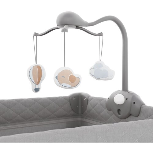 Kinderkraft Putni krevetić LEODY UP, Grey s dodacima Slike