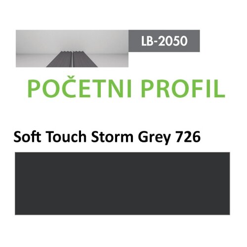 AGT profil Zidni MDF Početni LB-3821-A Soft Touch Storm Grey (726) 2800x121x18mm ( 026-106 ) Cene