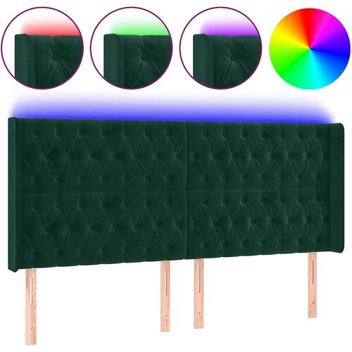  LED uzglavlje tamnozeleno 183 x 16 x 118/128 cm bar&amp;scaron;unasto Slike