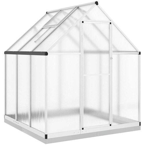  Staklenik s okvirom srebrni 169 x 169 x 202 cm aluminijski Slike