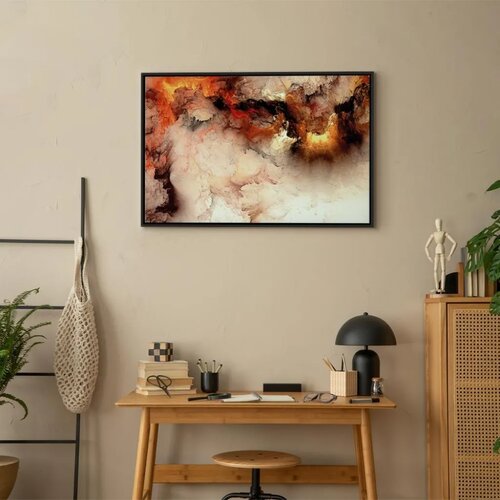  Slika - Volcanic Abstraction (1 Part) Wide 60x40 U crnom drvenom okviru Slike