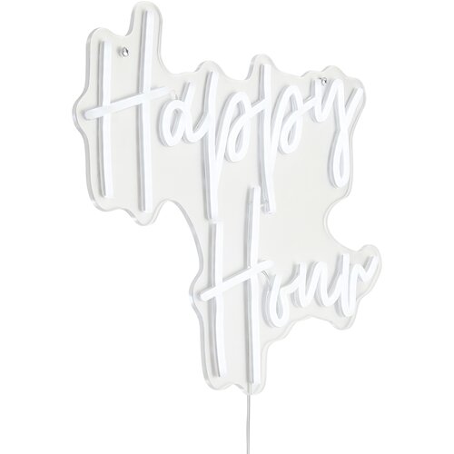 QAZQA Neonska stenska svetilka bela vključno z LED - Happy Hour Slike