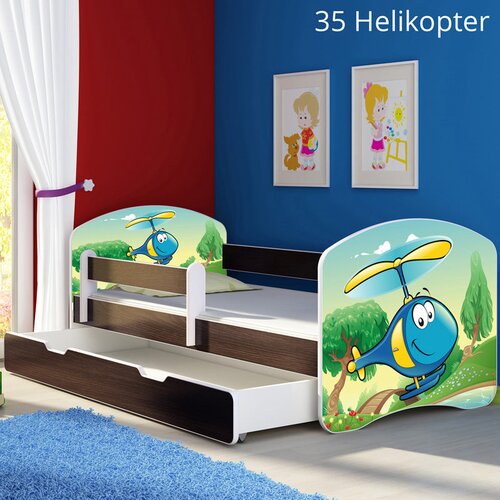  Dječji krevet ACMA s motivom, bočna wenge + ladica 140x70 cm 35 Helikopter Cijene