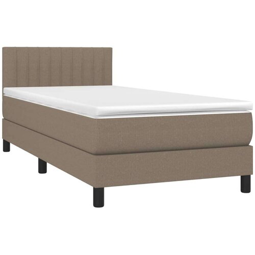  Krevet box spring s madracem LED smeđesivi 80 x 200 cm tkanina Slike