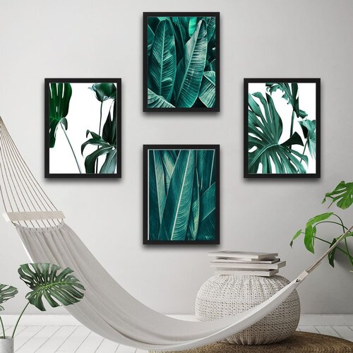 Wallity dekorativna slika u okviru (4 komada) leaf set Slike