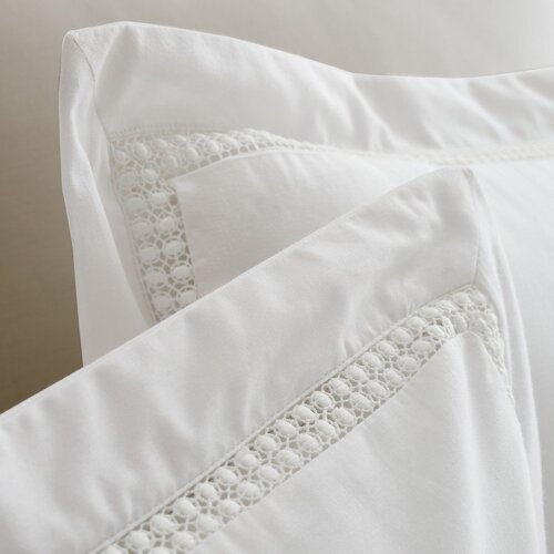 Bianca Bijela pamučna posteljina za bračni krevet 200x200 cm Oxford Lace Trim &amp;ndash; Slike