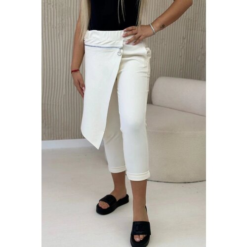 Kesi Punto Milano winter pants with decorative zipper light beige Slike