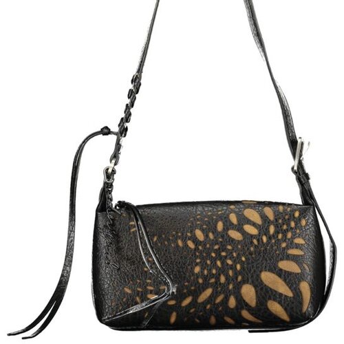 Desigual ženska crossbody torbica s perforacijom i resama 16x8x24 cm crna Slike