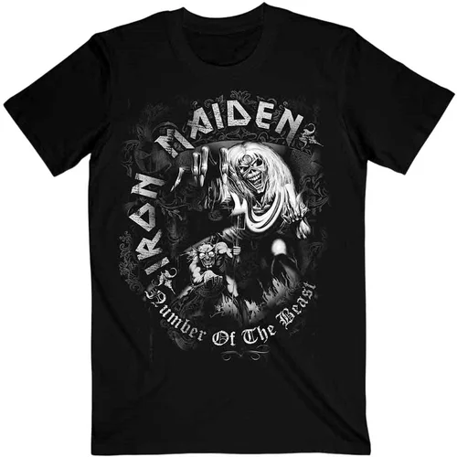 Iron Maiden Košulja Number Of The Beast Grey Tone Unisex Black M