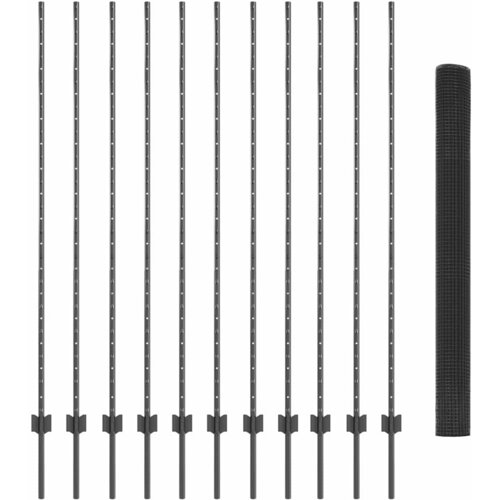  Zatvorena žičana ograda s postovima 25 x 1,5 m Siva Mreža Slike
