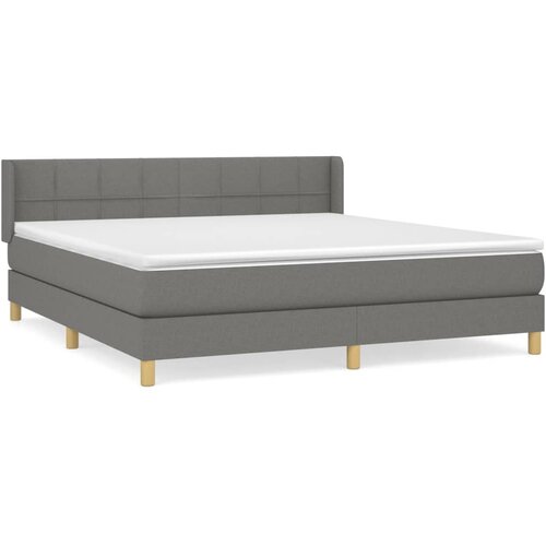 VidaXL Box spring postelja z vzmetnico temno siva 180x200 cm blago, (20790402) Slike