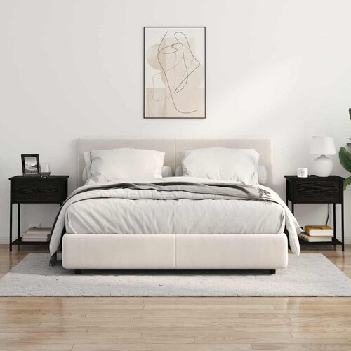  Noćni ormar 2 pcs Crni hrast 42 x 41 x 56 cm Konstruirano drvo Slike
