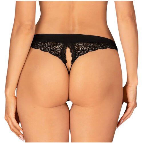 Obsessive Chemeris Crotchless Panties Black XS/S Cene