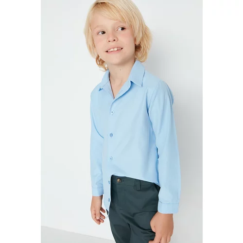 Trendyol Light Blue Regular Fit Boy's Woven Shirt