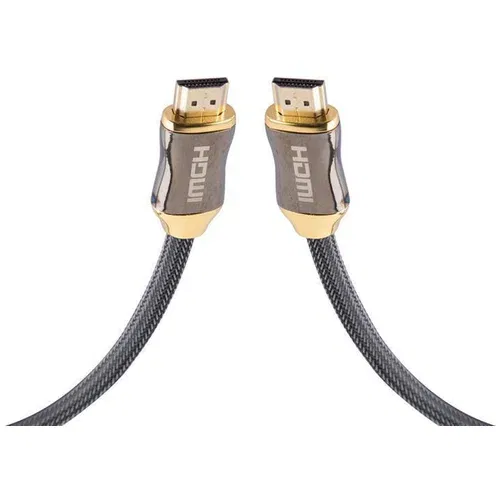 Cadorabo 3 M HQ HDMI kabel 2,0 / 1.4a Velika hitrost z Ethernetom, najlonsko zaščito, Ultra HD 4K - 3D Ready ARC 1080P / 2160P z pozlačenimi priključki v črni barvi, (20622103)