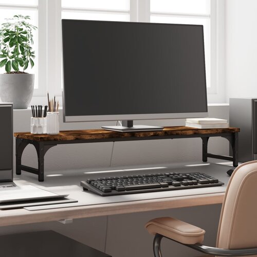 vidaXL Stalak za monitor boja dimljenog hrasta 85x23x15 5 cm drveni Cijene