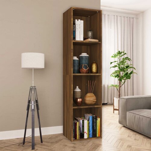 VidaXL Knjižna/TV omarica rjav hrast 36x30x143 cm inženirski les Slike
