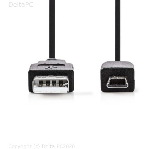 Nedis USB 2.0 Kabel USB A M - USB Mini 5-pin M 1.0m crni Cijene