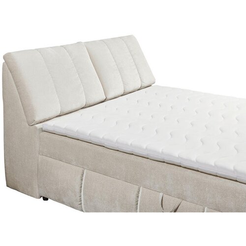 MID.YOU POSTELJA Z VZMETNICO 160 cm x 200 cm , tekstil, leseni material bež Slike
