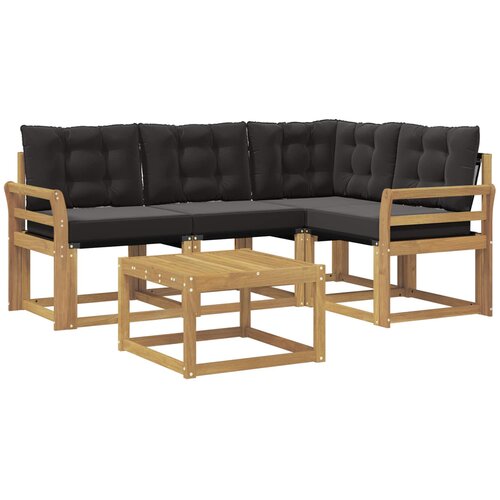 vidaXL Zunanja garnitura za sedenje z blazino 5 pcs Bela in črna, (5000272081) Cene