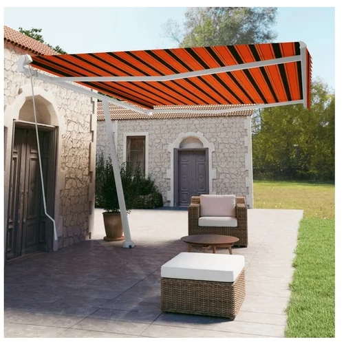  Prostostoječa ročno zložljiva tenda 500x350 cm oranžna/rjava