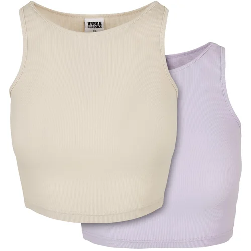 UC Ladies Ladies Cropped Rib Top 2-Pack softseagrass+lilac