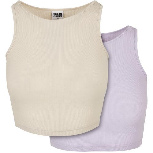 UC Ladies Ladies Cropped Rib Top 2-Pack softseagrass+lilac Slike