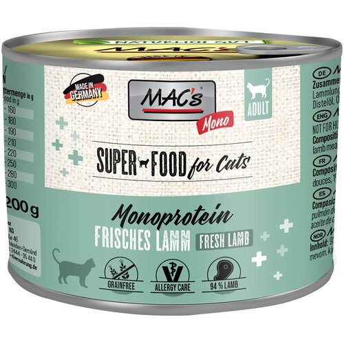  Varčno pakiranje MAC&acute;s Cat Mono Sensitive 12 x 200 g - Jagnjetina Cijene