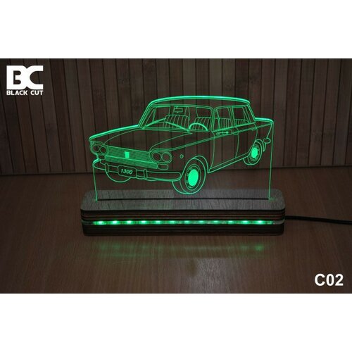 Black Cut 3D Lampa jednobojna - Lada ( C02 ) Slike