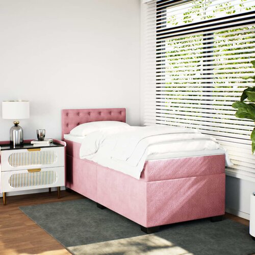 Box spring krevet s madracem ružičasti 80 x 200 cm bar&amp;scaron;unasti Slike