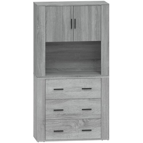 Maison Chic Visoka omara - Komoda - Predalnik siva sonoma inženirski les, (21717074) Cene