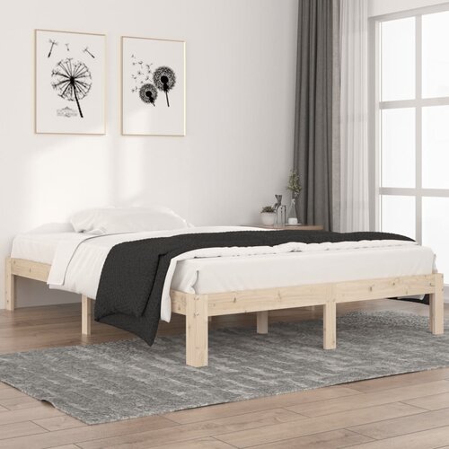 The Living Store Posteljni okvir iz trdne borovine 140x200 cm - Posteljni Okvir, (21524604) Slike