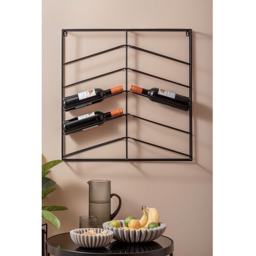 PT LIVING Crni zidni metalni držač za boce vina broj boca 10 kom 67x66x7,5 cm Cuadro &amp;ndash; Slike