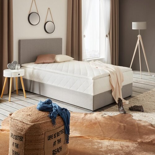 M&amp;ouml;max Postelja Boxspring Boxy, Siva, 90x200 Slike