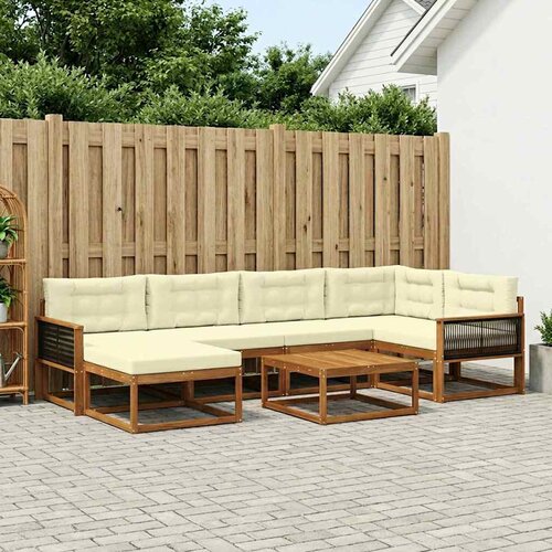 Set vanjskih sofa 7 kom. Prirodna i krem Cijene